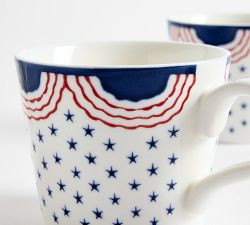 Americana Bunting Stoneware Mug | Pottery Barn (US)