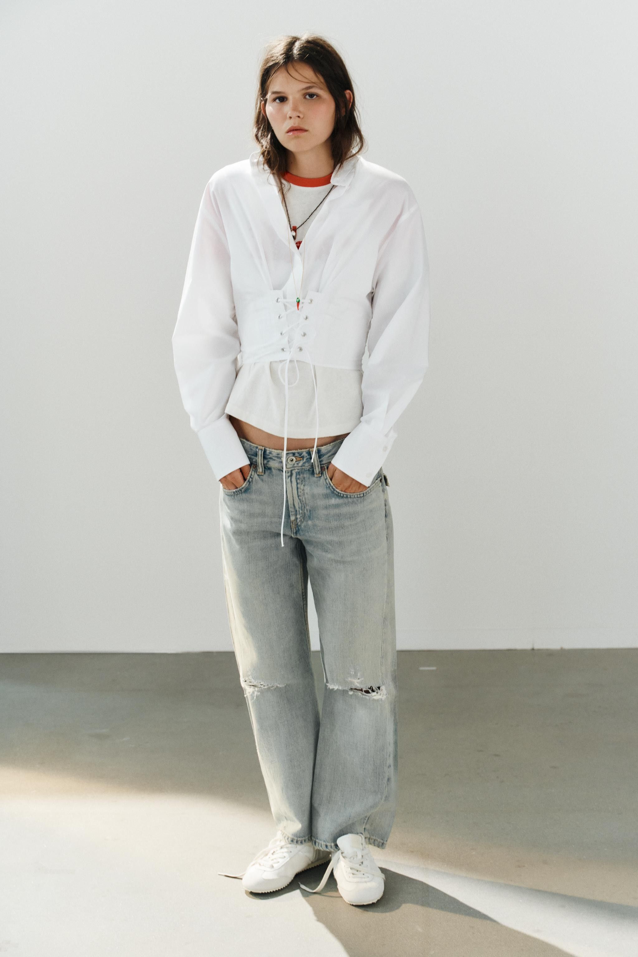 STRAPPY CORSET POPLIN SHIRT | Zara US