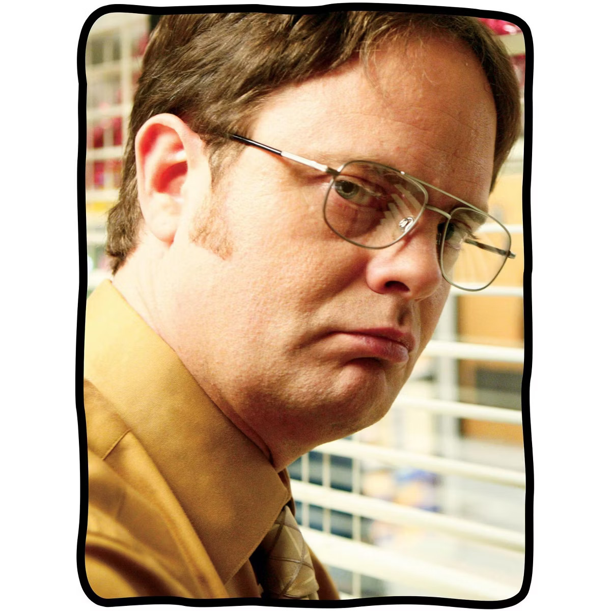 The Office Big Face Dwight Schrute Blanket 46" X 60" Flannel Fleece Throw Multicoloured | Target