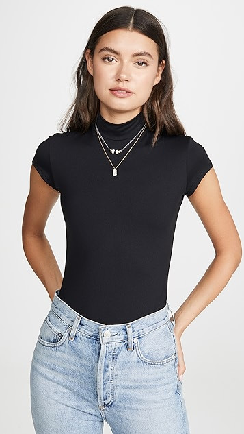 Mock Neck Short Sleeve Tee | Shopbop