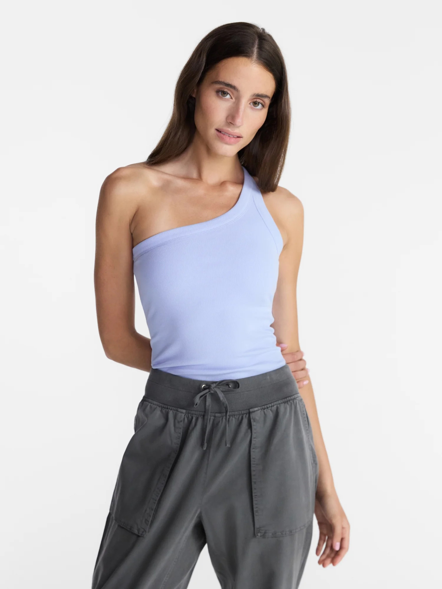 Avia Women's One Shoulder Ribbed Tank Top, Sizes XS-XXXL - Walmart.com | Walmart (US)