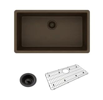 Quartz Classic 33" Single Basin Quartz Kitchen Sink for Undermount Installations - Includes Baske... | Build.com, Inc.