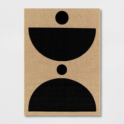 Grace Half Circle Indoor/Outdoor Rug Black/Tan - Project 62™ | Target