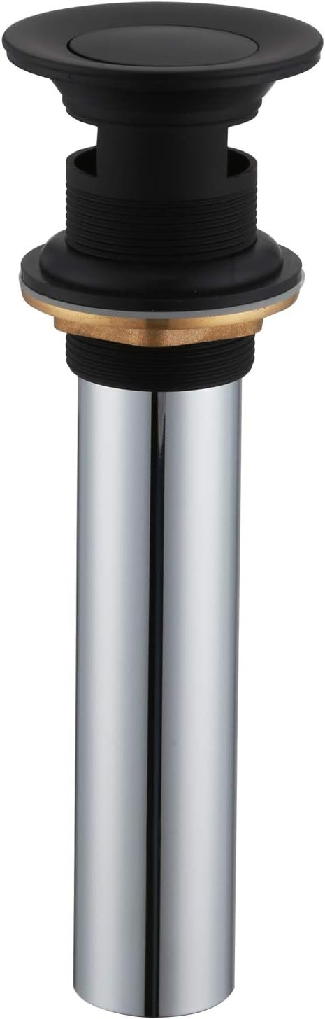 Bathroom Lavatory Basin Sink Brass Pop Up Drain Stopper with Overflow Matte Black | Amazon (CA)