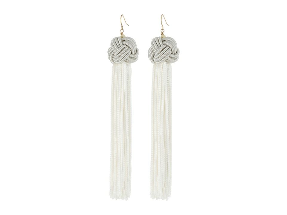 Vanessa Mooney - Astrid Knotted Tassel Earrings (Ivory) Earring | Zappos