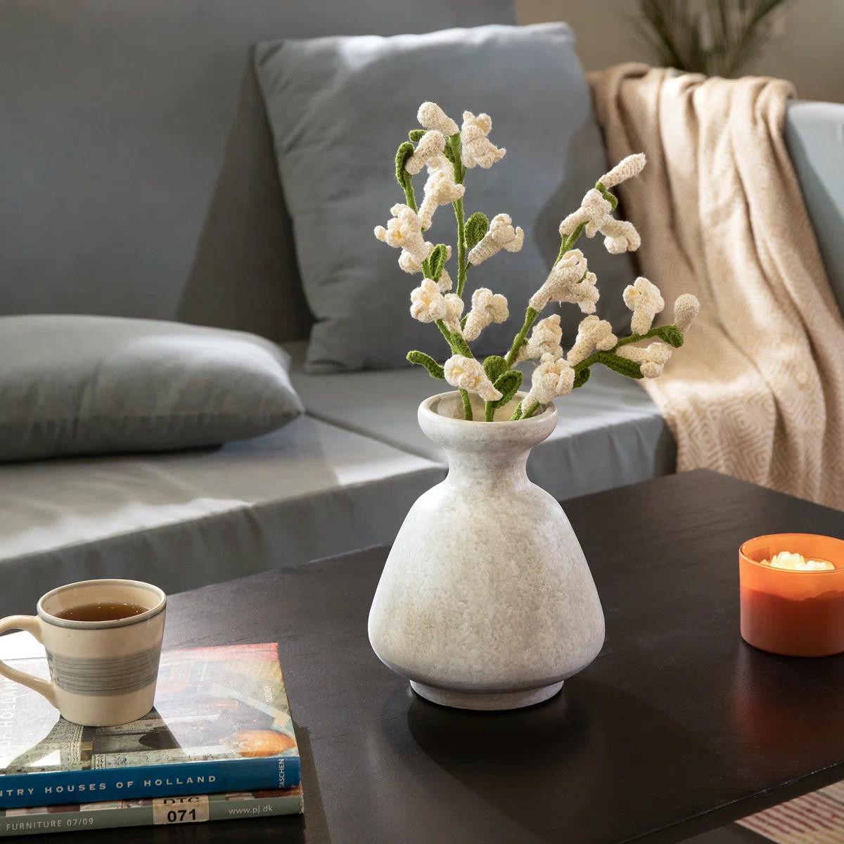 Solace Terracotta Decorative Vase – Matte White Modern Vase for Living Room, Console Table & Sh... | Wayfair North America