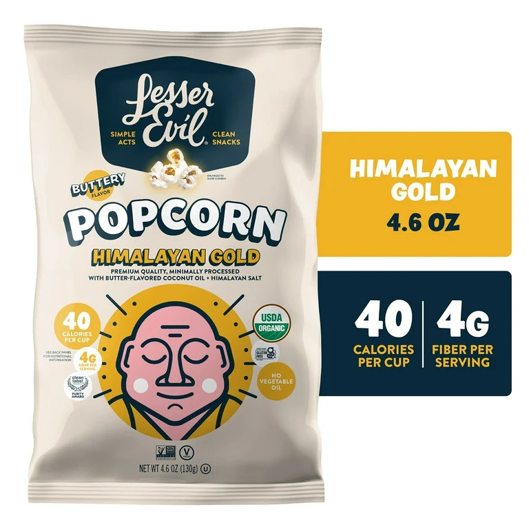Lesserevil, Organic Popcorn, Himalayan Gold, Gluten-Free, 4.6oz | Walmart (US)