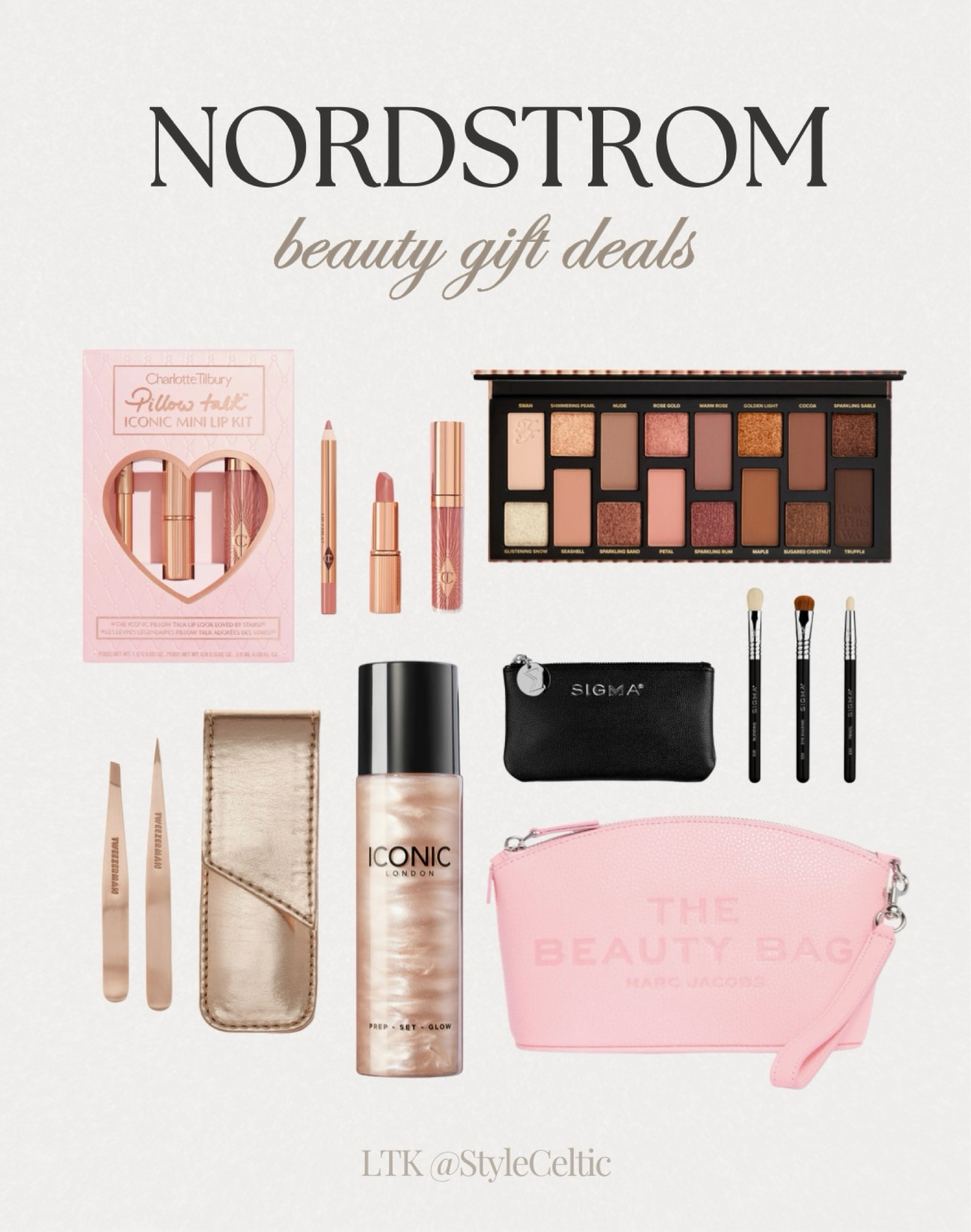 Nordstrom Makeup and Beauty Gift Deals ✨
.
.
Nordstrom beauty, Nordstrom makeup, charlotte tilbury pillow talk lip kit, sigma makeup brushes, too faced nudes eyeshadow palettes, iconic London shimmer setting spray, Marc Jacobs beauty bag, tweezerman tweezers, beauty deals, makeup deals, makeup sale, Black Friday deals, cyber Monday sales, holiday gifts, gift guide for her, gifts for her, bridesmaid gifts, friend gifts, makeup gifts 

#LTKGiftGuide #LTKFindsUnder100 #LTKBeauty