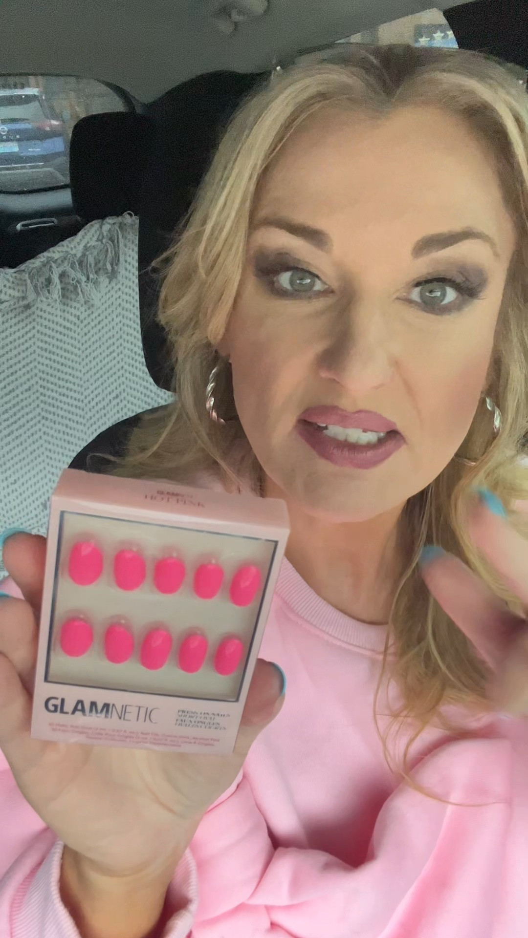 Hot pink Glamnetic glue on nails 

#LTKBeauty #LTKmomlife #LTKselfcare