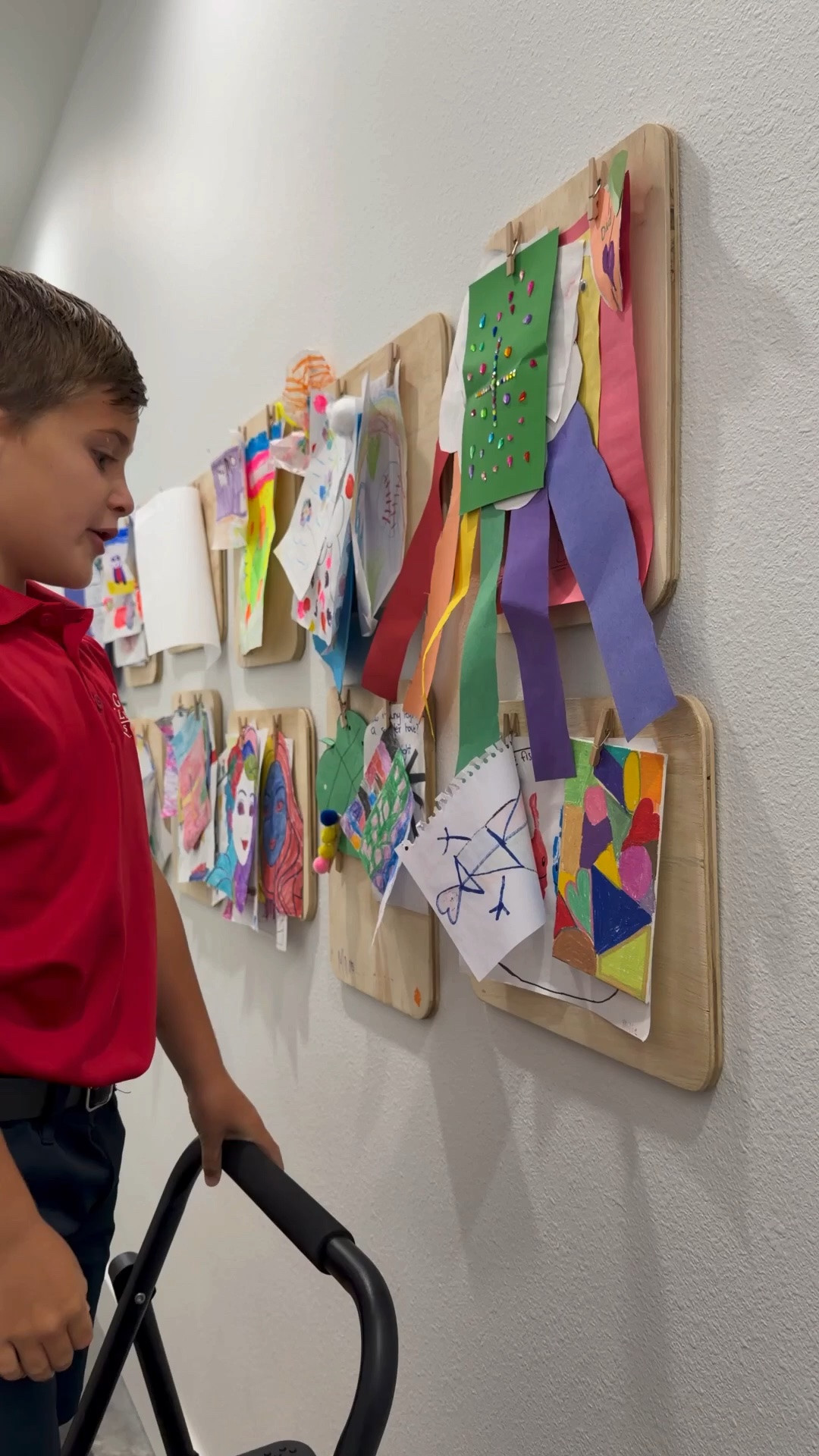 Resetting our art wall! We DIY-ed these ply wood art displays and they are so cute! ☺️

#LTKHome #LTKKids