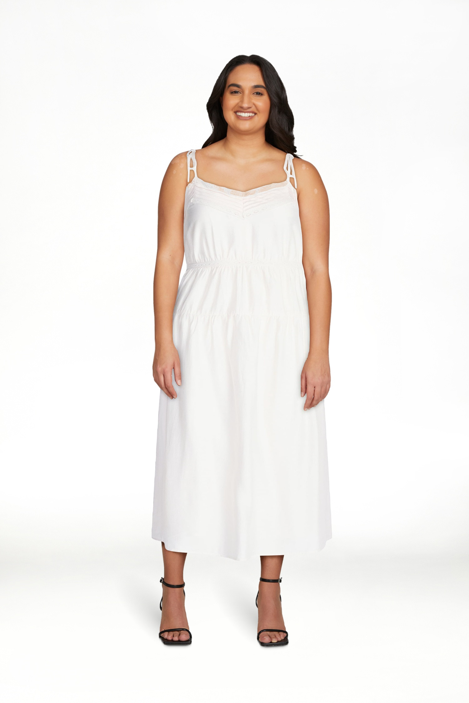 Scoop Women's Maxi Tier Tie Dress, Parsnip, Sizes XS-XXL | Walmart (US)