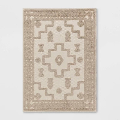 Outdoor Rug Tufted Geo Cream - Opalhouse™ | Target