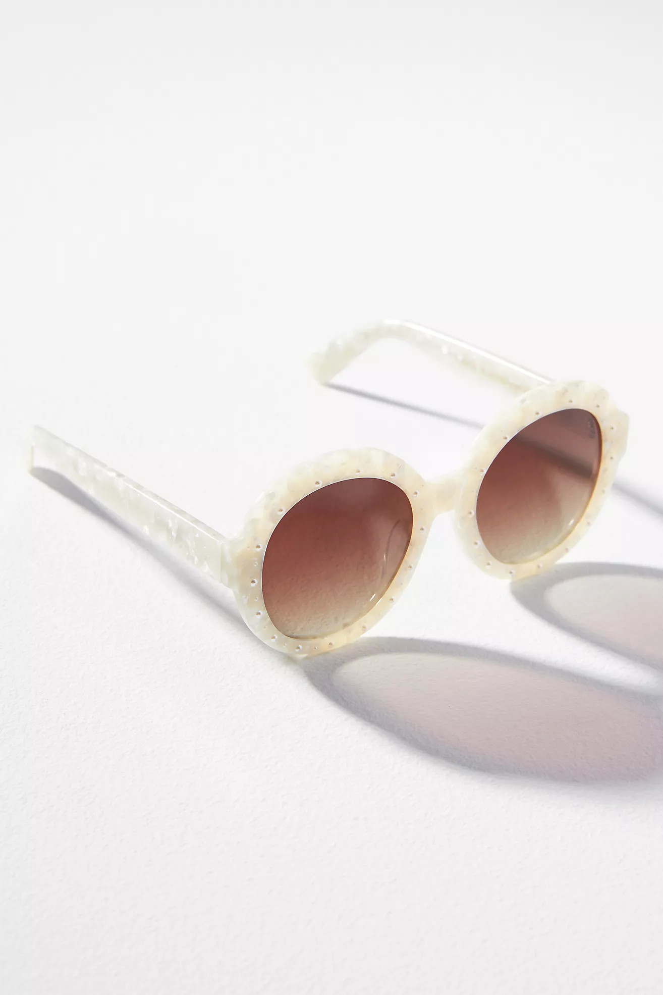 Pearl Shell Circle Sunglasses | Anthropologie (US)