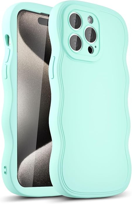 LoeoeL Girly Case for iPhone 15 Pro Max Silicone, Wavy 15 Pro Max Phone Case for Women, Curly Wav... | Amazon (US)