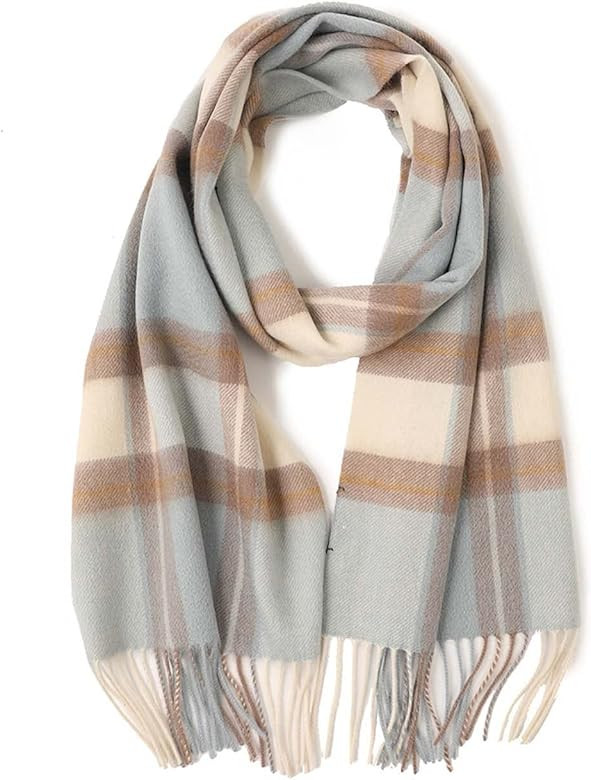 100% Pure Cashmere Winter Warm Colorful Fashion Plaid Tartan Scarf, Ultra Soft Cozy Travel Cashme... | Amazon (US)