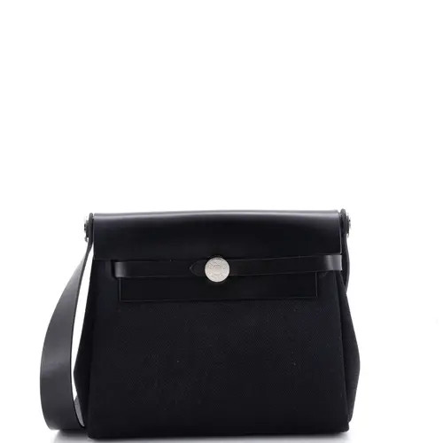 Pre-Owned Hermes Herbag Zip Toile and Leather 20 in Noir at Nordstrom, Size X-Small | Nordstrom