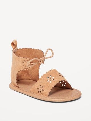 Faux-Suede Scallop-Trim Sandals for Baby | Old Navy (CA)