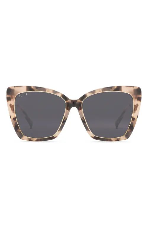 DIFF Becky IV 56mm Polarized Cat Eye Sunglasses in Himalayan Tort /Grey at Nordstrom | Nordstrom