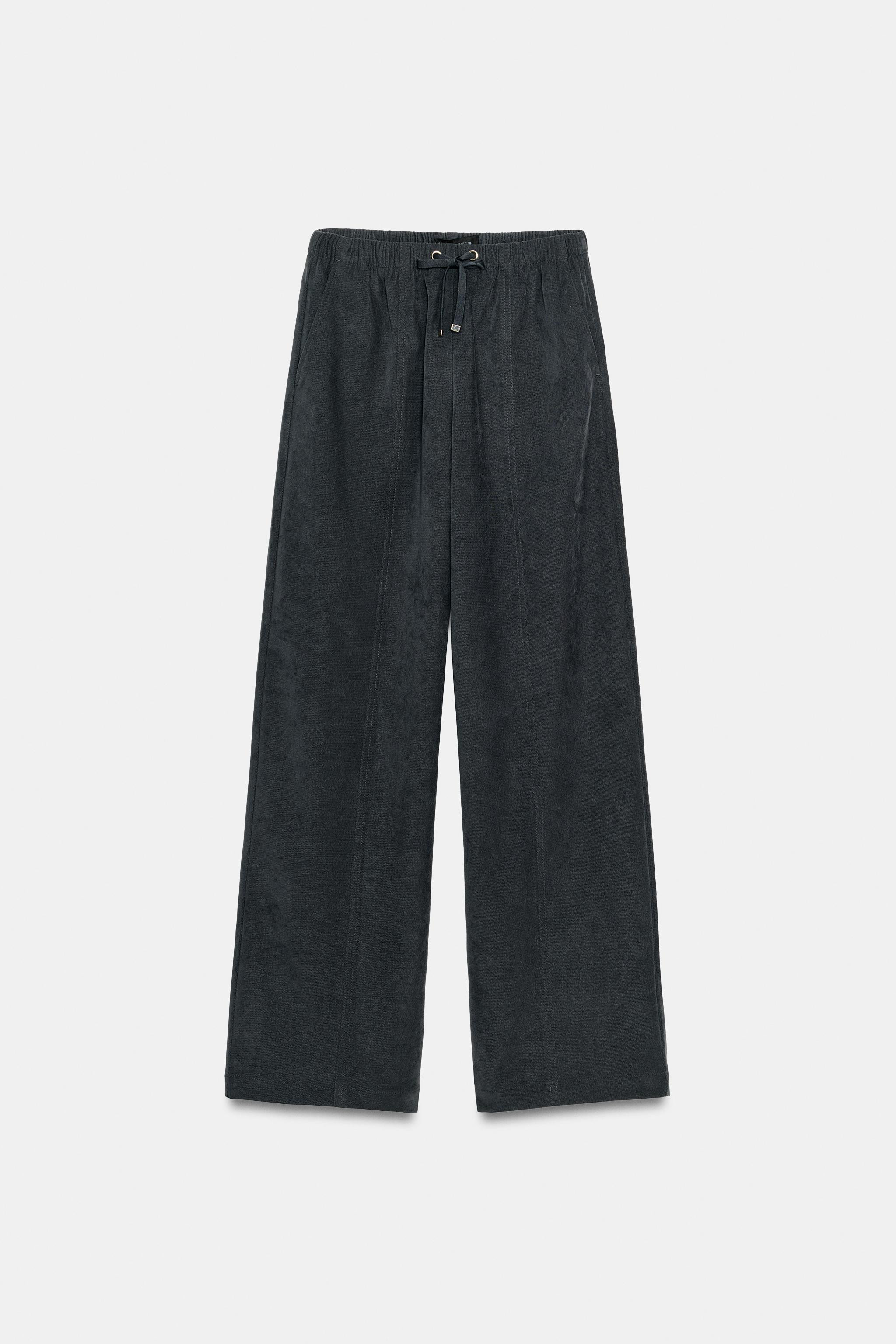 ELASTIC WAIST WIDE LEG TROUSERS | Zara Canada