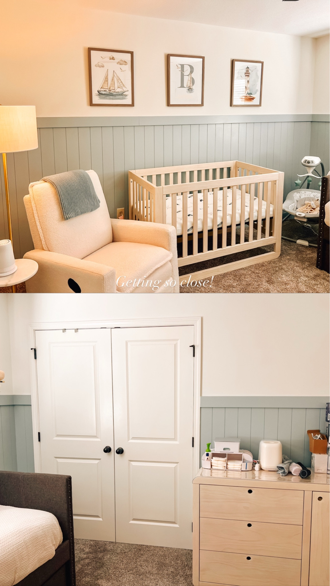Baby boy nursery with some nautical accents 