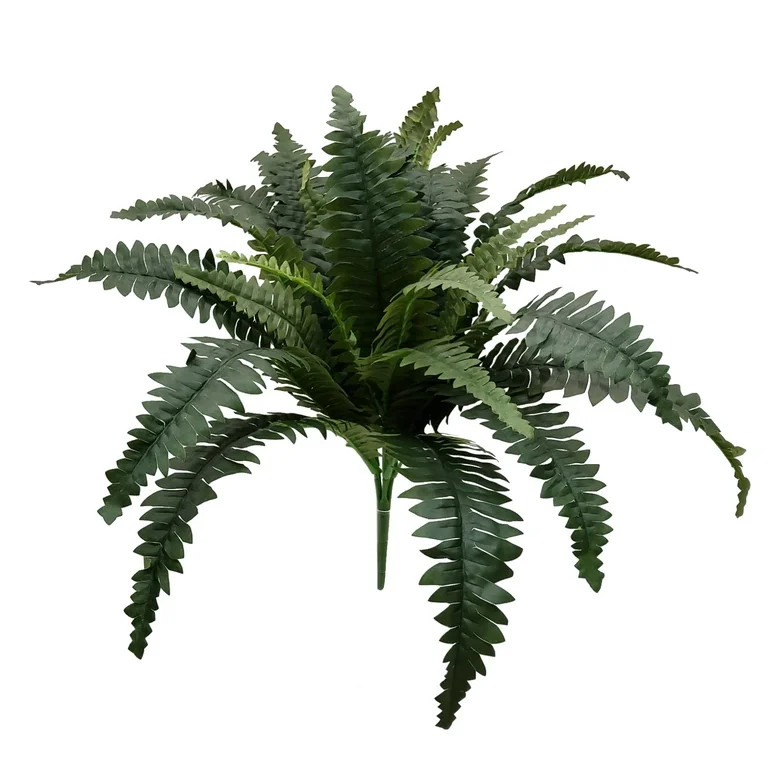 Mainstays 21in Indoor Artificial Plant, Fern Bush, Green Color. | Walmart (US)