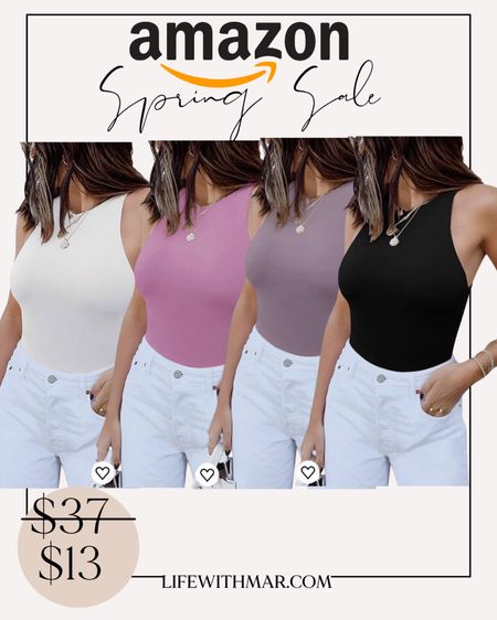 Amazon spring sale! These bodysuits are wardrobe staples, capsule wardrobe essential. Size up one. Very seamless, excellent quality and major sale! 

#LTKfindsunder50 #LTKover40 #LTKstyletip