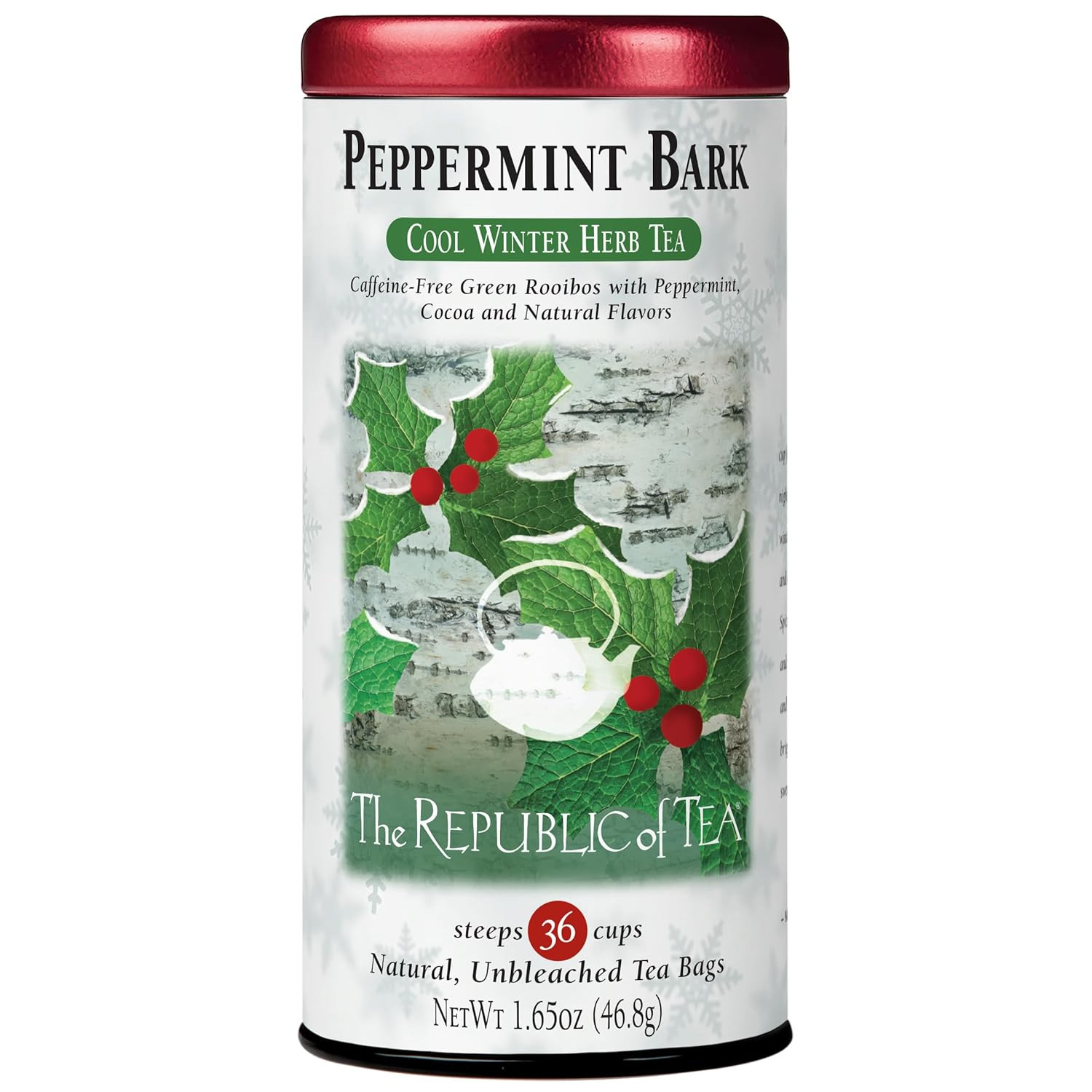 The Republic of Tea - Peppermint Bark, Cool Winter Herb Tea, 36 Tea Bags, Caffeine-Free | Amazon (US)