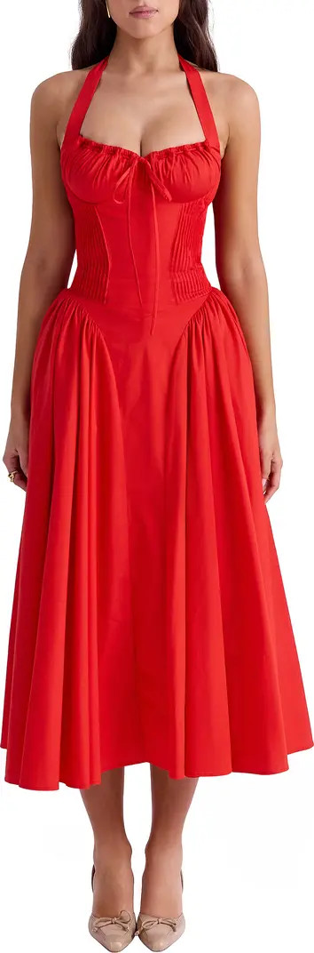 HOUSE OF CB Adabella Halter Neck Midi Dress | Nordstrom | Nordstrom