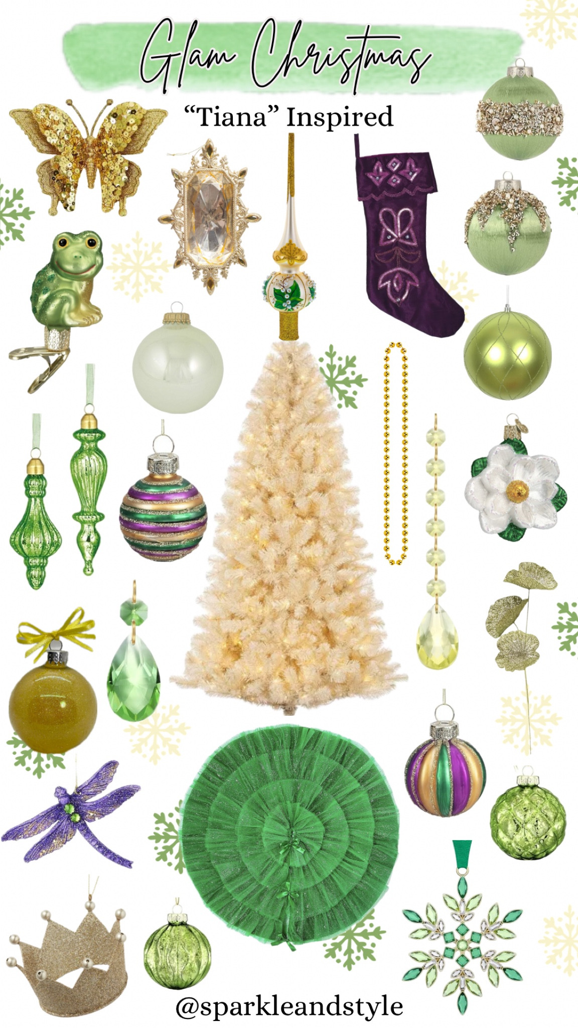 Glam Christmas: Tiana Inspired 💛💚

Christmas decor, Christmas tree, Christmas ornaments, Christmas ribbon, Christmas tree skirt, christmas stocking, Christmas wreath, Christmas tree topper, Christmas stocking holder, Disney Christmas, yellow, green, and purple  Christmas decor, light green Christmas ornaments, lime green Christmas ornaments, yellow Christmas tree ornaments, green tulle sequin Christmas tree skirt, gold and green Christmas tree topper, dragonfly Christmas ornaments, frog Christmas tree ornaments, velvet purple stocking, green snowflake ornaments, yellow gem ornament, yellow and green dangling crystal ornaments, flower ornaments, yellow beads, crown ornaments, glitter ornaments, butterfly ornaments, gold Christmas tree, lily pad Christmas tree picks, home interior, home decor, home accessories, home decoration, glam Christmas decor, girly girl Christmas, Luxe Christmas, elegant Christmas, classy Christmas, Christmas tree decorations, Christmas decorations

#LTKSeasonal #LTKHome #LTKHoliday