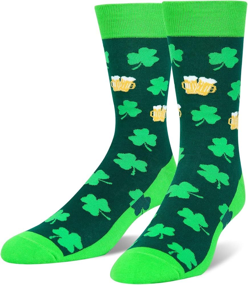 Men's Einstein Portrait Math Formula St Patrick Crew Socks, Novelty Nerd Genius Teacher Gift | Amazon (US)