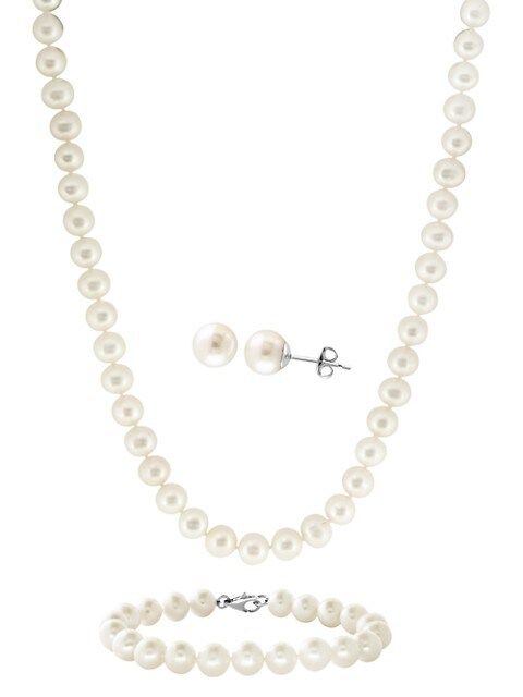 Effy 3-Piece Sterling Silver &amp; 8MM Freshwater Pearl Necklace, Bracelet &amp; Earring Set on S... | Saks Fifth Avenue OFF 5TH