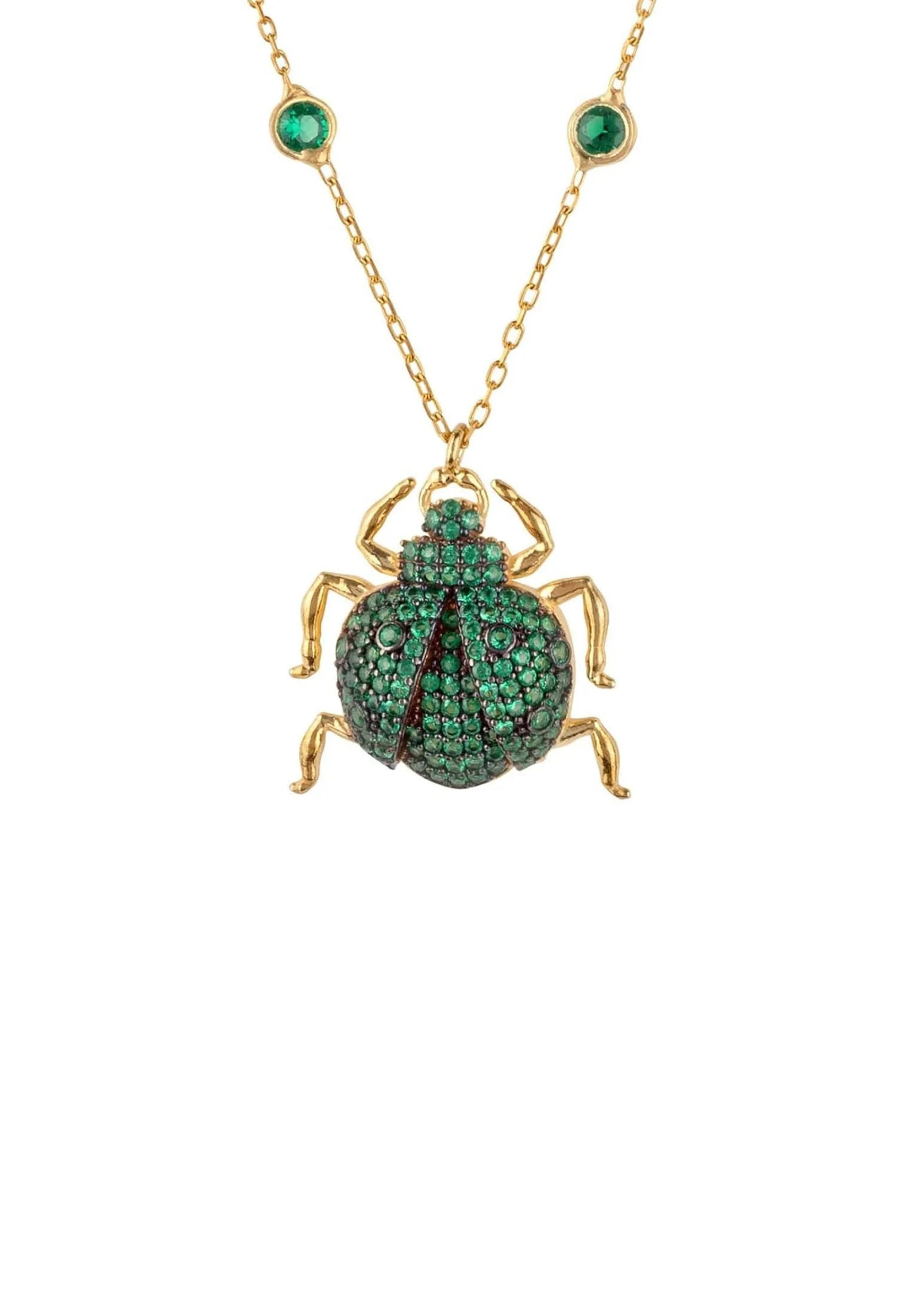 Latelita Scarab Beetle Egyptian Green Pendant Necklace Gold (Adjustable 40-45cm) | Etsy (Global)