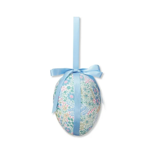 Easter Blue Floral Egg Decor, by Way To Celebrate - Walmart.com | Walmart (US)