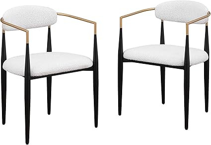Morden Fort Dining Chair Set of 2, Mid-Century Modern Boucle Dining Room Chairs, Luxury Upholster... | Amazon (US)