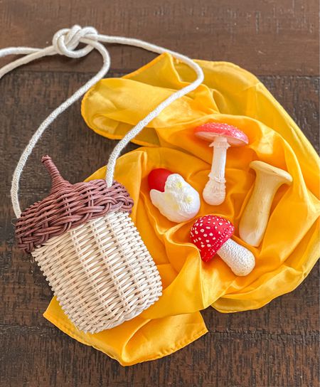 Nature inspired toys for kids. The acorn basket/purse can hold the play silk and mushrooms to make a perfect gift! 

#LTKkids #LTKfindsunder50 #LTKfamily
