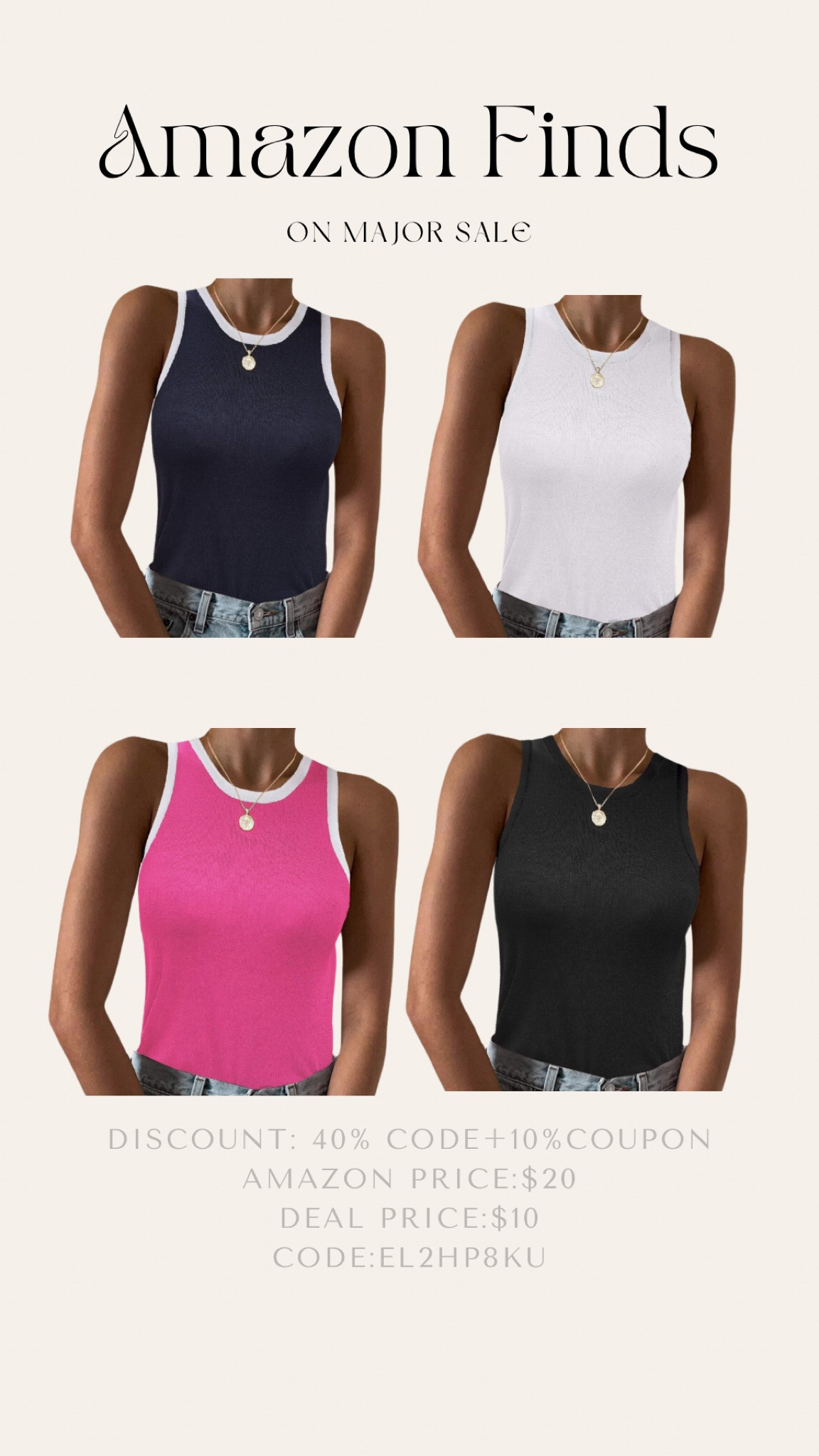 Amazon tank on major sale 

#LTKsalealert #LTKfindsunder50 #LTKworkwear