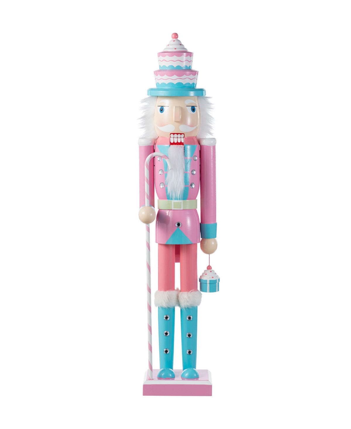 Glitzhome 24" Wooden Christmas Cake Nutcracker - Multi | Macy's