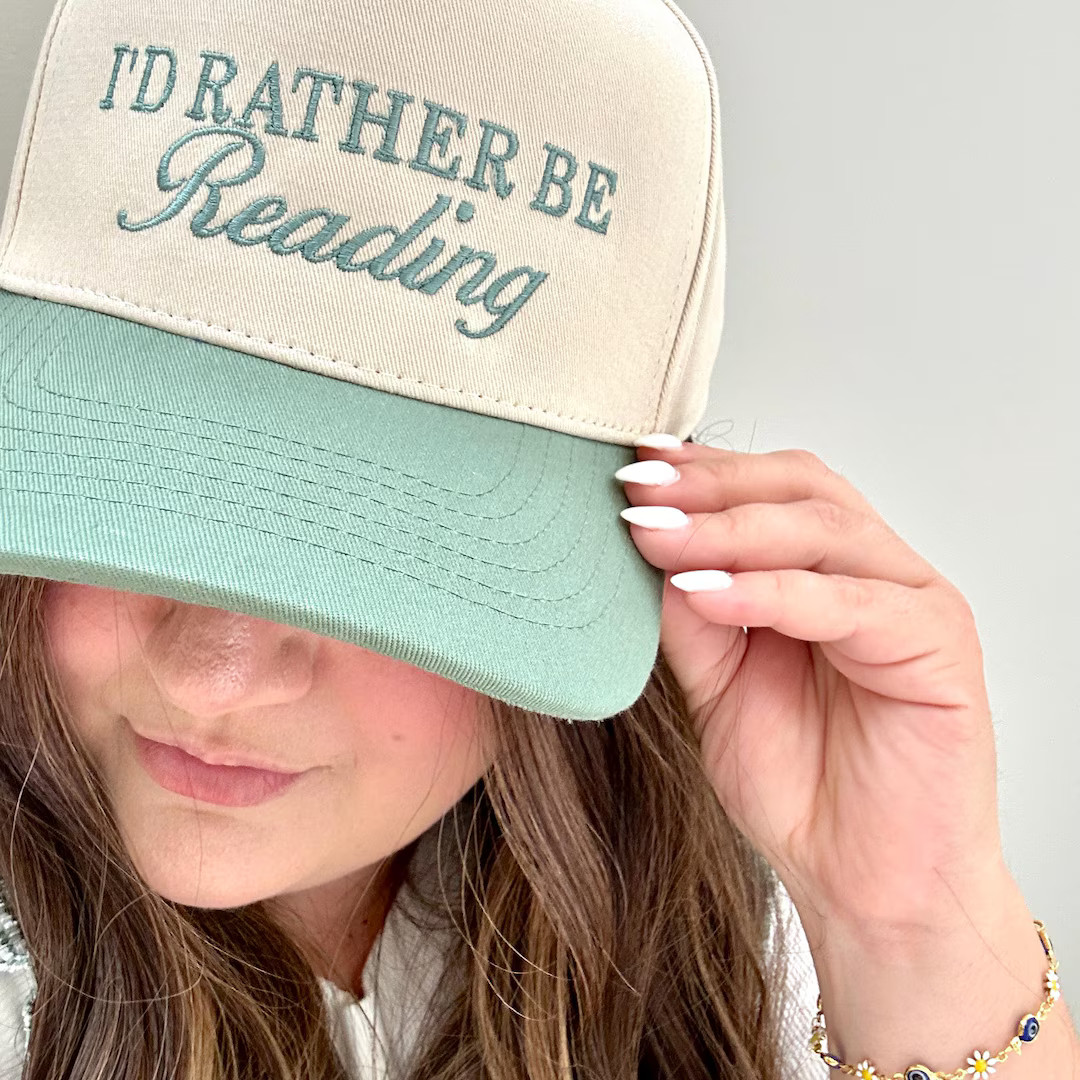 I'd Rather Be Reading Embroidered Two-tone Trucker Hat | Gift for Her | Book Club | Bookish Gifts... | Etsy (US)