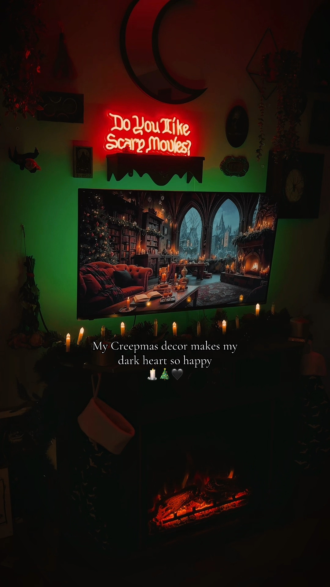 Creepmas decor is my fave 🖤🎄✨

#creepmas #creepmastree #gothmas #darkchristmas #spookychristmas #gothchristmas #wintergoth #gothichomedecor #gothhomedecor
#gothicchristmas #darkchristmasornaments
#gothhomedecorating #blackchristmastree #holidaydecor #neonsign
#yule #yuledecorations

#LTKSeasonal #LTKHome #LTKHoliday