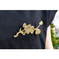 Handmade Brass Flower Brooch Peach Blossom Pin | Etsy (US)