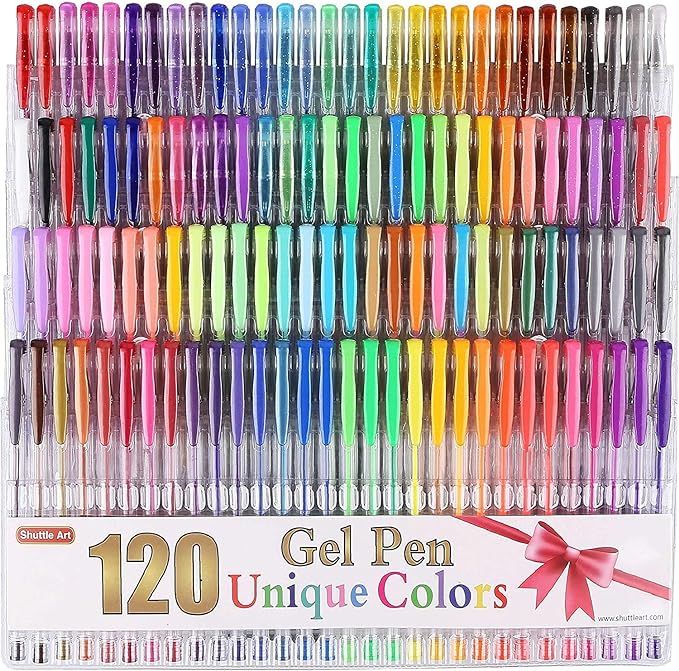 Amazon.com: Shuttle Art 120 Unique Colors (No Duplicates) Gel Pens Gel Pen Set for Adult Coloring... | Amazon (US)