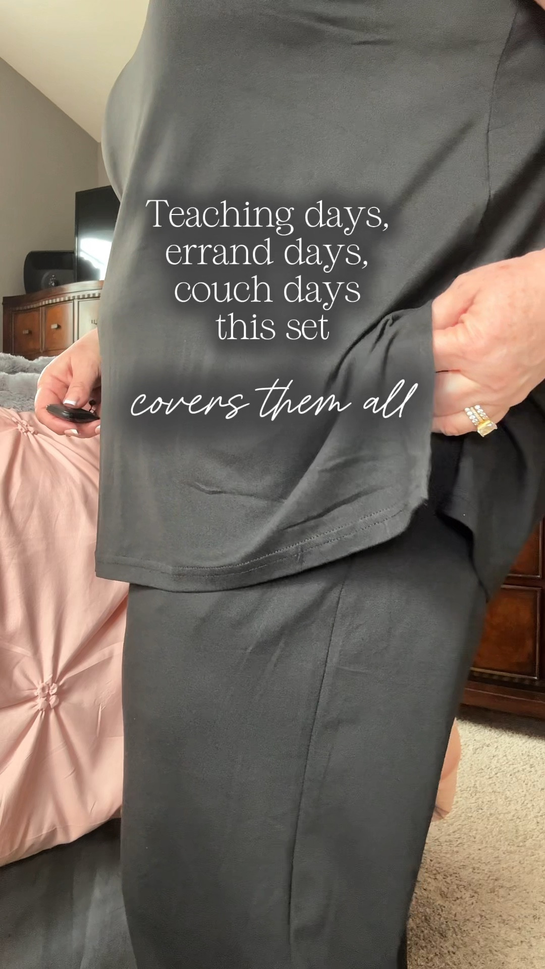 Upgrade your everyday comfort with this effortlessly buttery-soft black lounge set. Featuring a flattering sleeveless tank and breezy wide-leg pants this is the versatile style staple your wardrobe has been waiting for.

Loungewear for women, comfortable chic style, elevated basics, wide-leg lounge set, effortless outfit ideas, timeless black outfit.

#LoungewearStyle #ComfortAndStyle #EffortlessChic #MinimalistStyle #CapsuleWardrobe #OOTDOver30 #OOTDOver40 #OOTDOver50 