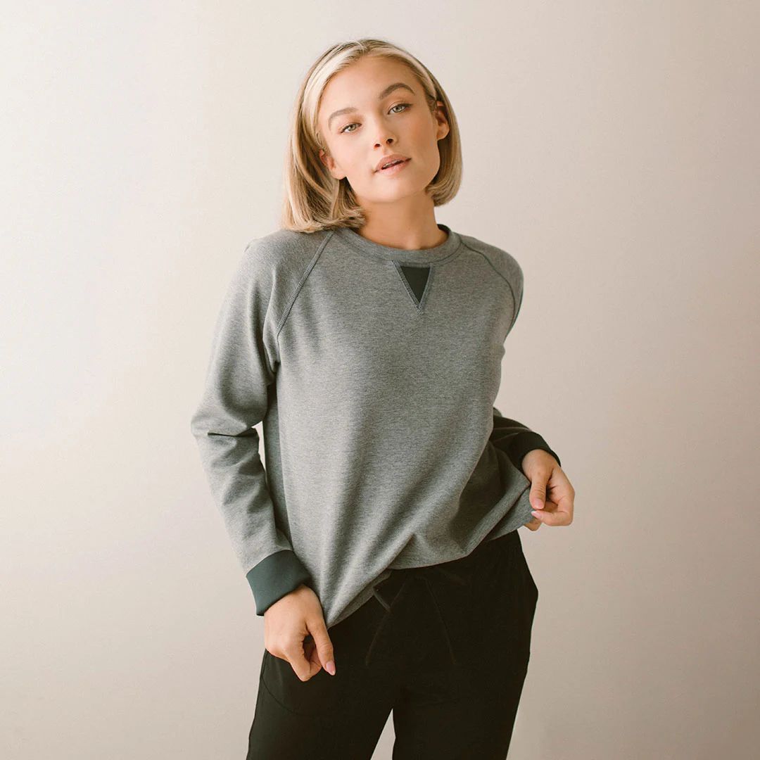 Heather Grey Neo Crop Sweatshirt | Albion Fit
