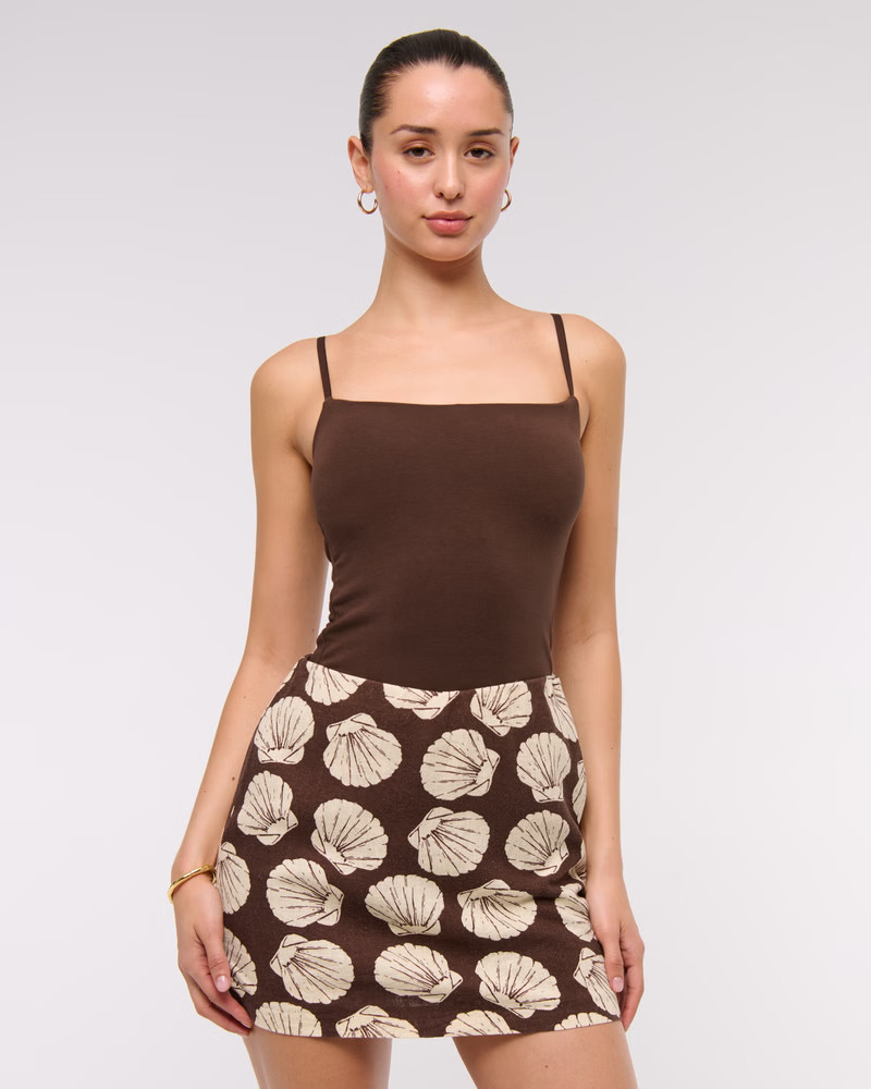 The A&F Scarlett Linen-Blend Mini Skort | Abercrombie & Fitch (US)