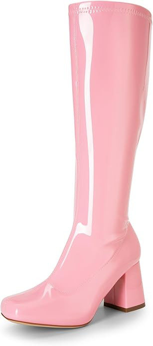 DREAM PAIRS Women's Gogo Boots, Square Toe Chunky Knee High Boots For Women | Amazon (US)