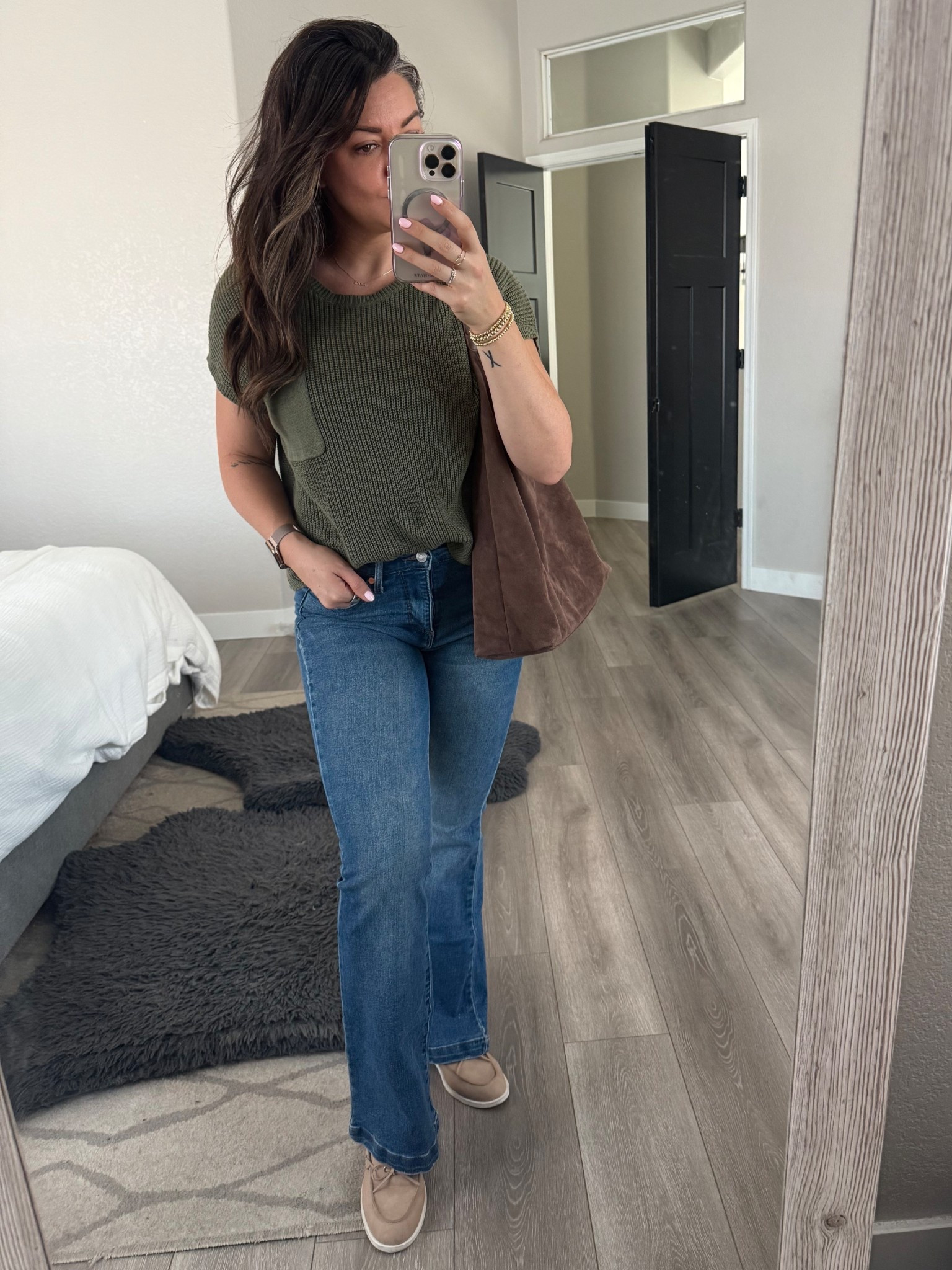 Fall is right around the corner, I can feel it! Living this olive green sweater knit tee for the months leading into cooler weather. Wearing a size small in the sweater  

#LTKStyleTip #LTKFindsUnder50 #LTKSeasonal