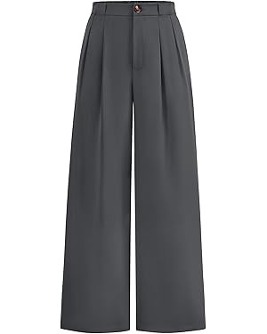 KIRUNDO Wide Leg Dress Pants for Women High Waisted Office Work Trousers Business Casual Slacks B... | Amazon (US)