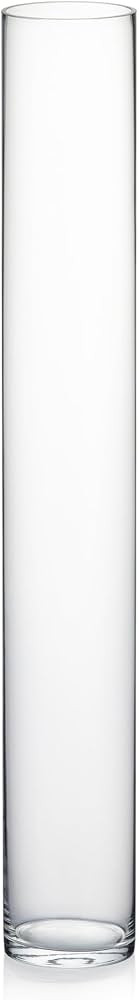 WGVI Quality Thick Weighted Tall Clear Cylinder Glass Vases, 4" W x 28" H, Flower Arrangement Flo... | Amazon (US)