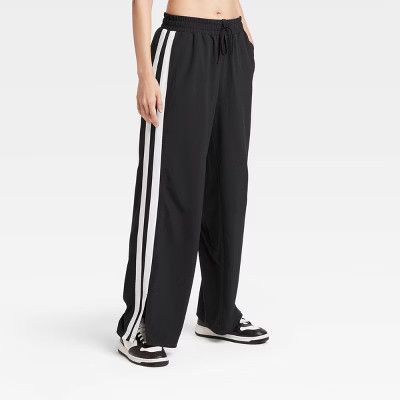 Women's Piped Mid-Rise Track Pants - JoyLab™ Black XXL | Target