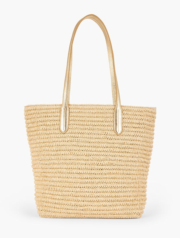 Metallic Trim Straw Tote | Talbots